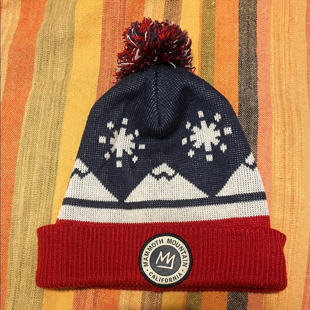 Mammoth Red and Blue Beanie